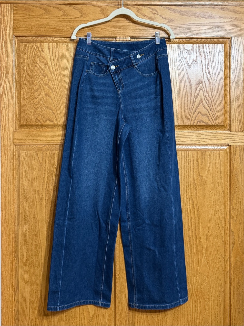 HALARA Dark Blue Wide-Leg High-Waist Jeans Sz M Regular